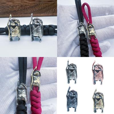 Vintage Hedgehog Shape Lanyard Beads Brass Beads Fashion Parachute Cord Beads for Lanyard Pendants Key Enduring