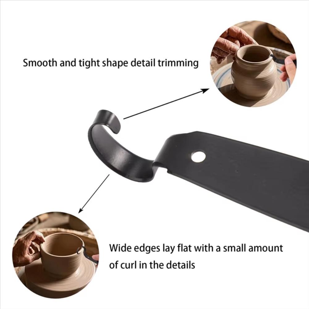 Double Ended Pottery Trimming Tool Ergonomic Grip Iron Clay Modeling Tool Professional Sculpture Tool Pottery Studio