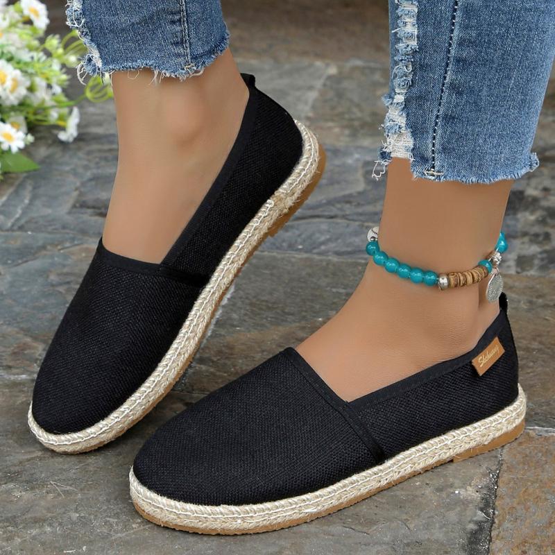 Women Flat Shoes 2024 Spring Summer New Lightweight Slip On Canvas Shoes Woman Closed Toe Non Slip Comfortable Casual Sneakers