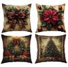 Christmas Pillow Cover Christmas Tree Elk Snowman Print Pillow Cover Home Decoration Cushion Cover