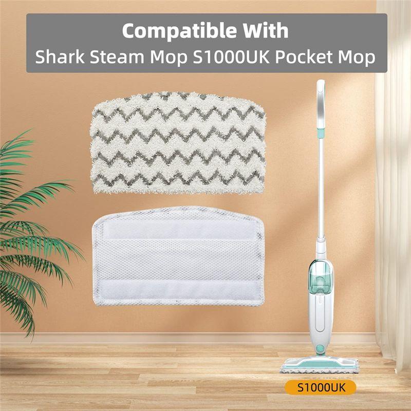 A20F-6PCS Replacement Steam Mop Pads For Shark Steam Mop S1000UK Pocket Mop, Washable And Reusable Microfiber Pads