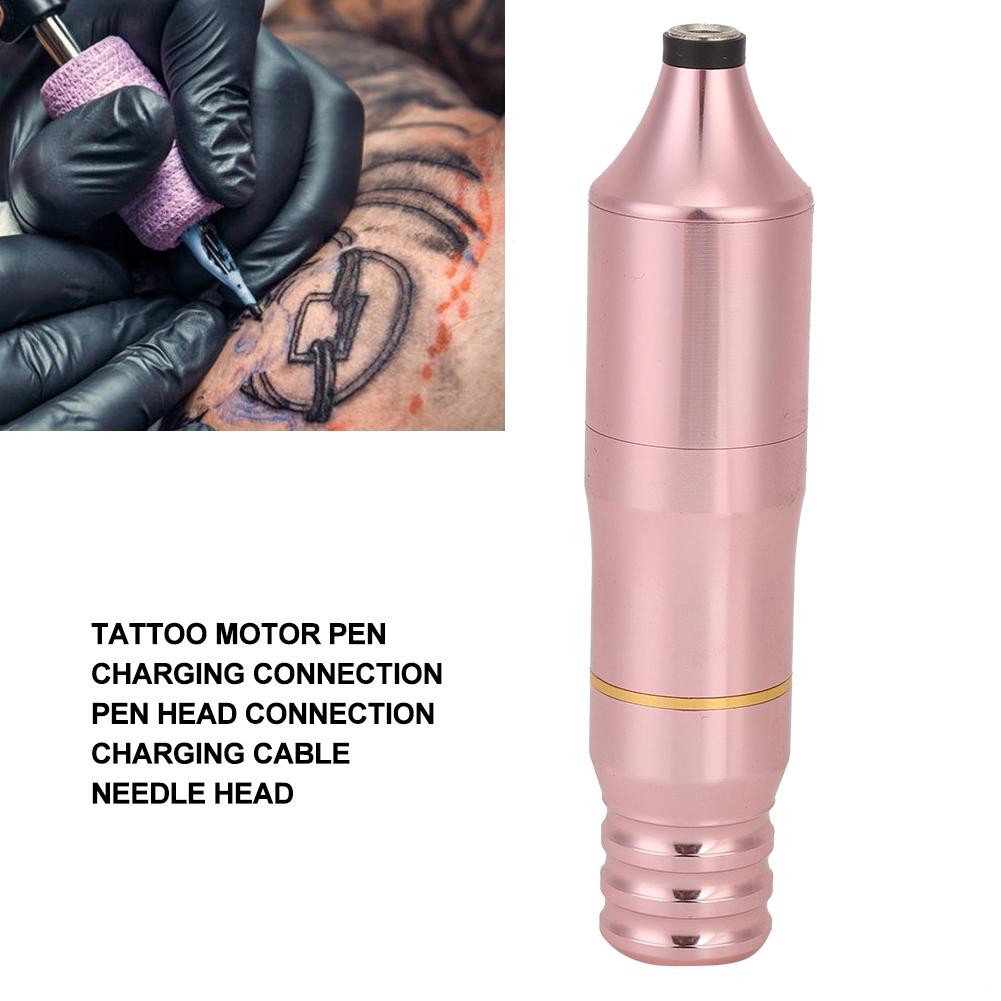 Professional Electric Tattoo Pen Shader Rotate Strong Motor Tattoo Machine (Pink Pointed Head)