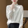 French-style Spring and Autumn Long-sleeved Lace Collar Design, Niche Loose Top, Artistic Style Shirt for Women