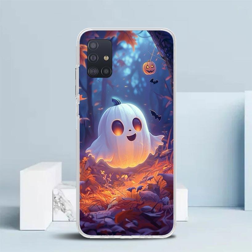 Cute Halloween Ghost Soft Cover for Samsung Galaxy A12 A22 A32 A52 A72 A02S Phone Case Note 20 Ultra 10 S10 Plus A51 A71 A50S A2