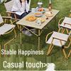 Height-Adjustable Outdoor Picnic & Camping Table - Folding Roll-Up Design