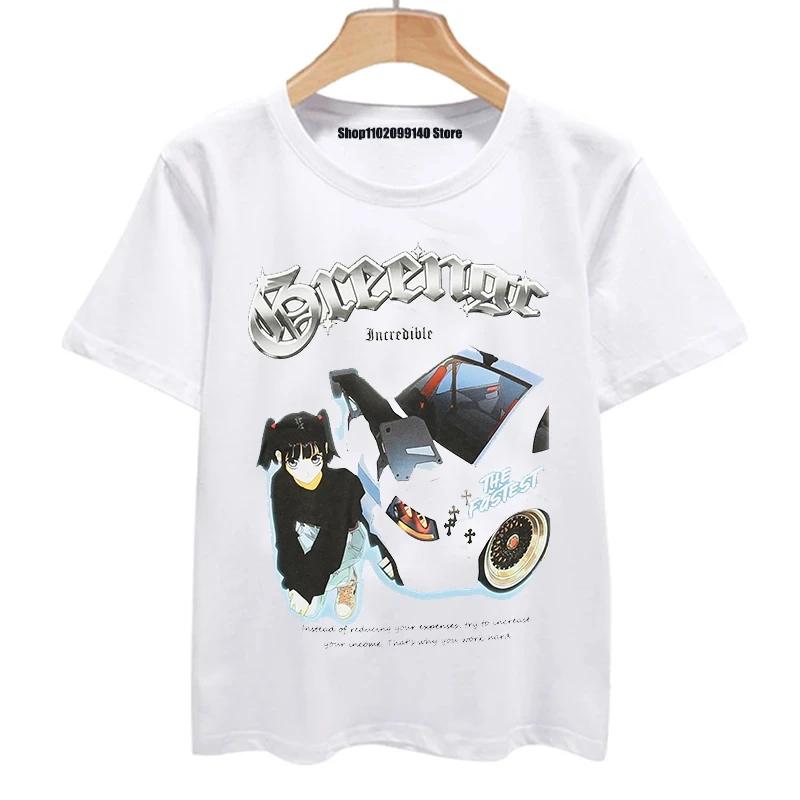 Divertente Maglietta Classica Initial D Girocollo Manica Corta Top Comodo 100% Cotone Estiva da Uomo Piccola Fresca Maglietta Tendenza Moda Maglietta