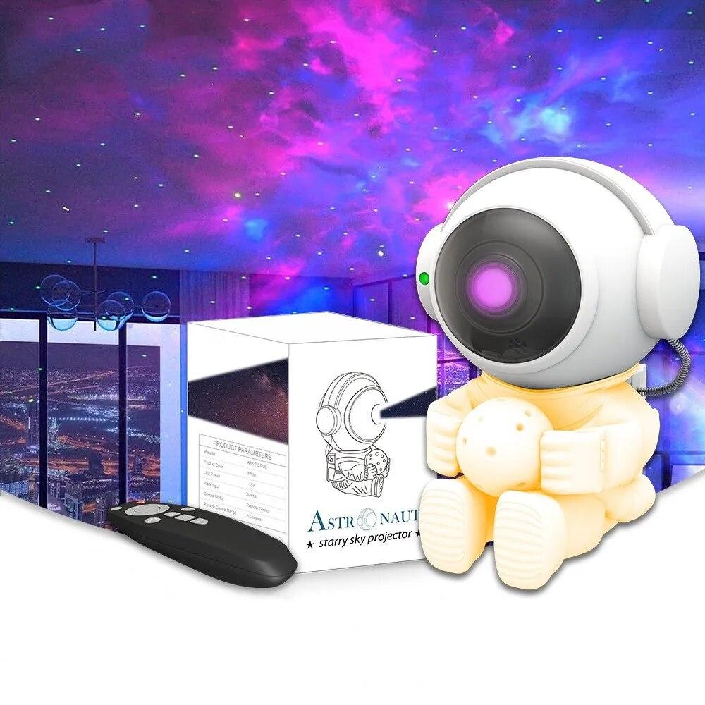 2024 Latest Astronaut Projection Light Galaxy Projector Upgrade Starlight Nebula Desktop Decoration Light Atmospheric Light Moon
