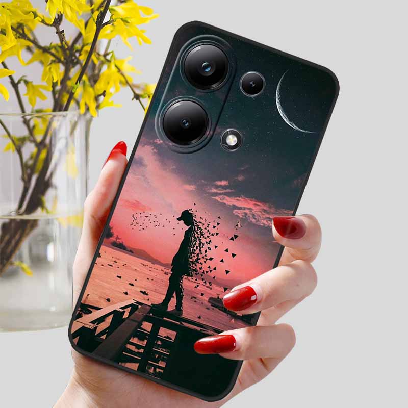 For Xiaomi Redmi Note 13 Pro 4G Case Black Silicon TPU Shockproof Soft Cover For Redmi Note13 4G 2024 Protect Capa 13Pro Coque