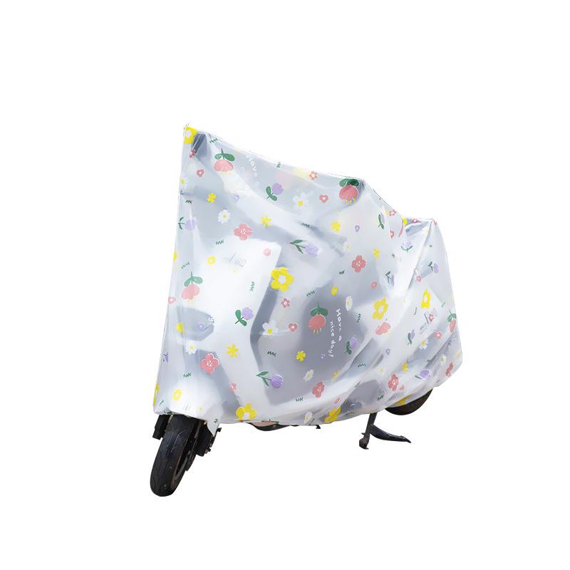 Douyin Popular Electric Vehicle & Bicycle Rain/Dust/Frost Cover with Cartoon Flower Design