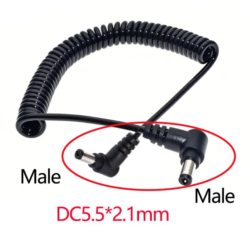 1PC DC Male  Femalespring Cable Connector5.5 X 2.5 Mm 5.5mm X 2.1mm Straight Plug Power Charger150cm 70cmextension Cord
