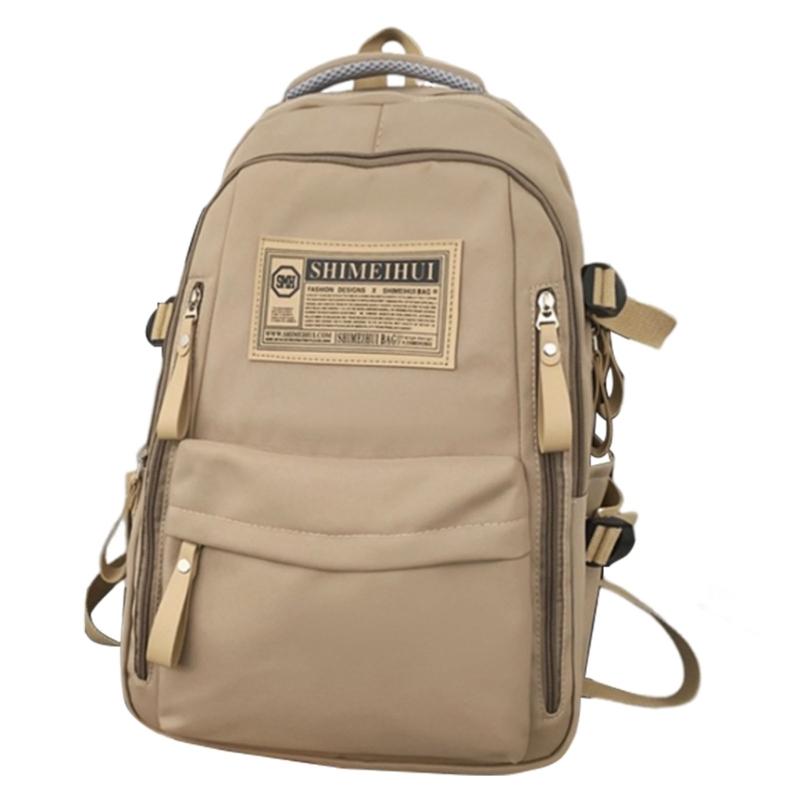 

Vintage Large Capacity Nylon Backpack for Middle and High School Teen Girls Boys Student Book Bag with Multiple Pockets хаки