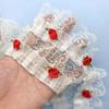 1Yard Red Pink Lace Flower Embellishment DlY HandmadeMaterial Cute Sweet Lace Ribbon
