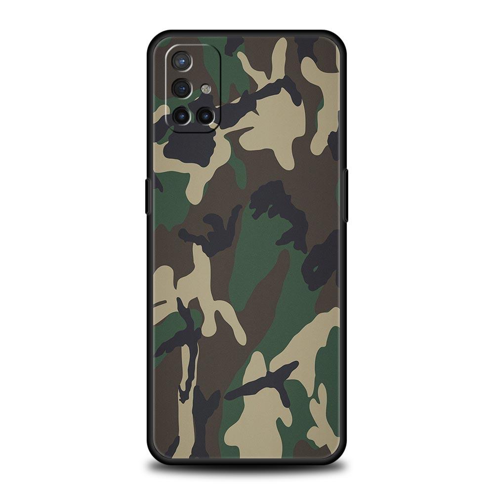 Camouflage Camo Military Phone Case For OnePlus 12R 9R 12 11 10 Pro 9 8 7 7T 8T 10T 9RT Nord 2T N10 N200 CE 2 5G Black Cover