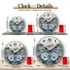 3D Butterfly Floral Wall Clock, Elegant Blue Flower and Insect Design Round Timepiece, Decorative Home Kitchen Office Hang Clock