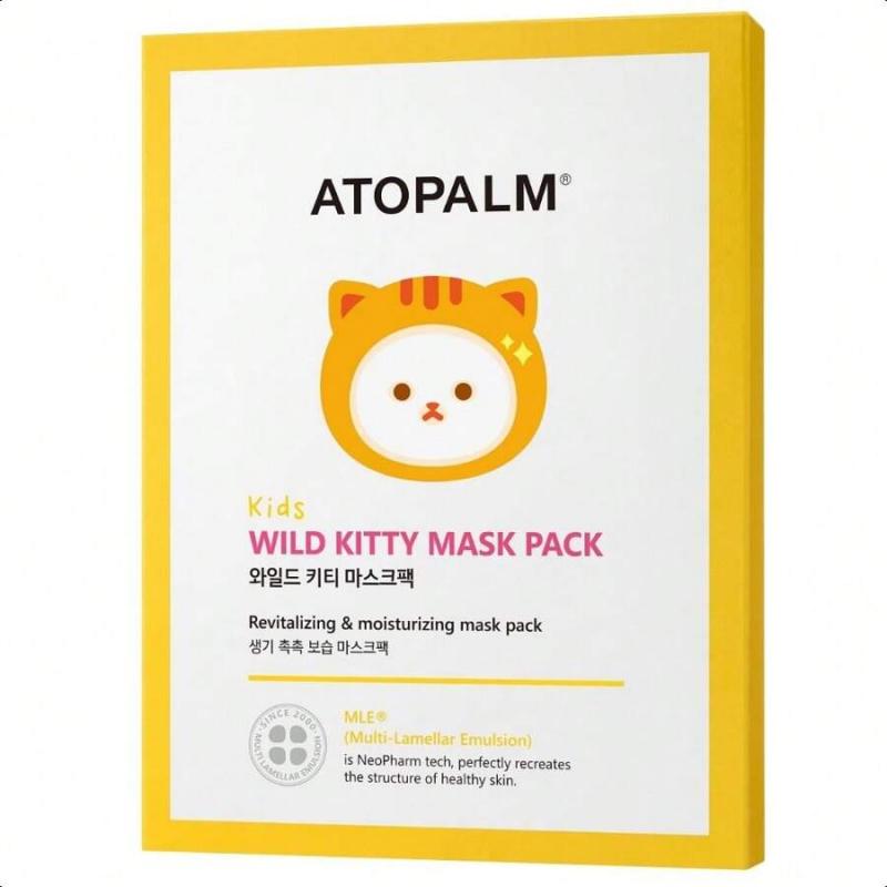 

Atopalm KIDS WILD KITTY MASK PACK 1 BOX (5 Sheets), Revitalizing Moisturizing MLE Mask Pack, Korea