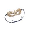 Women's Gold Lace Venetian Eye Mask with Diamond Embellishment Ideal for Masquerade Costume Cosplay Party Lace Mask