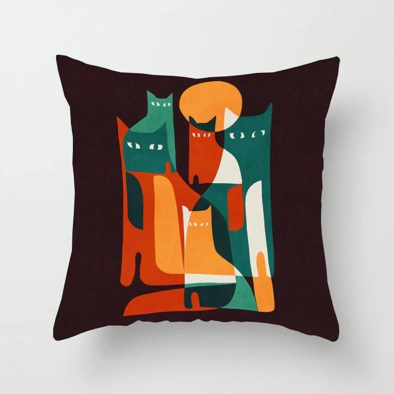 Creative Geometric Colorful Pattern Pillowcase Interior Decoration Office Living Room Home Pillowcase