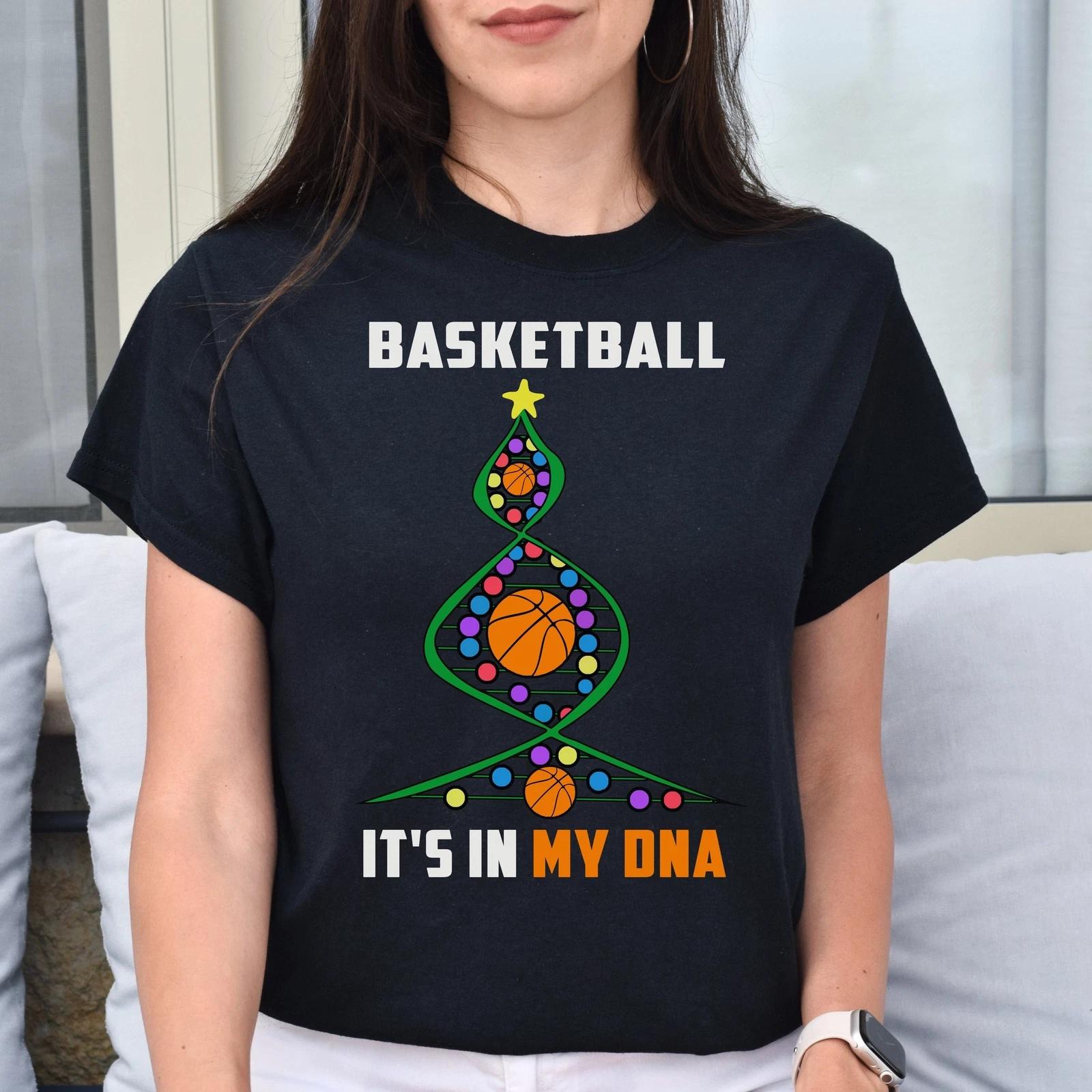 Basketball Christmas tree Unisex shirt Basketball player Holiday tee 4XL