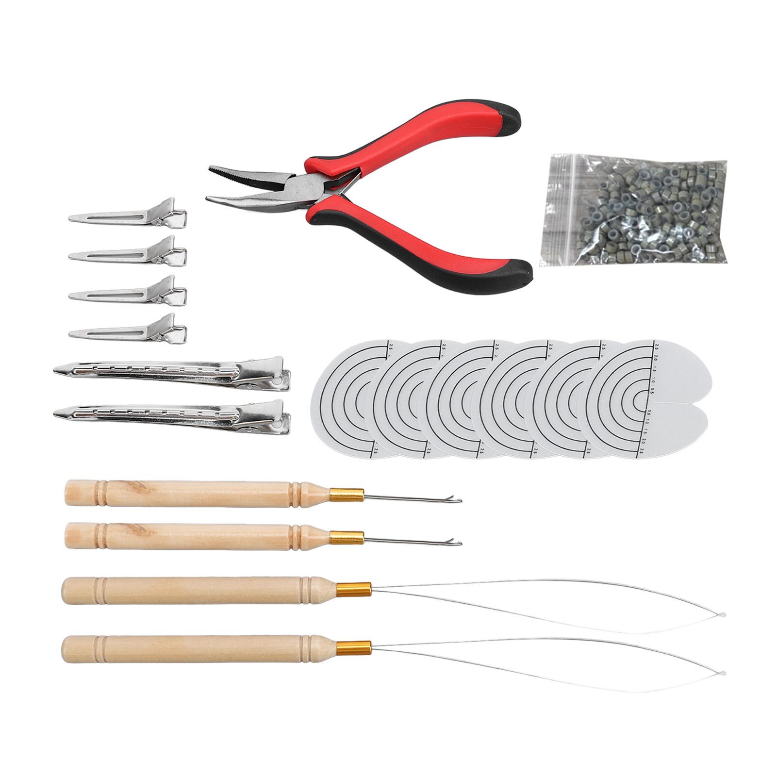 

Набор инструментов для наращивания волос Силиконовое кольцо Щипцы для наращивания волос Микро-крючок Игольница-петля Нитяная вдеватель