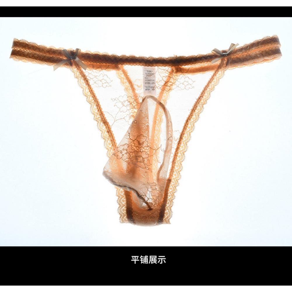 Nízký pas Pánská tanga Sexy krajka Prodyšné Tenké Sexy Kalhotky Taška Egg Jj Set Kalhotky Fake Girl Temptation