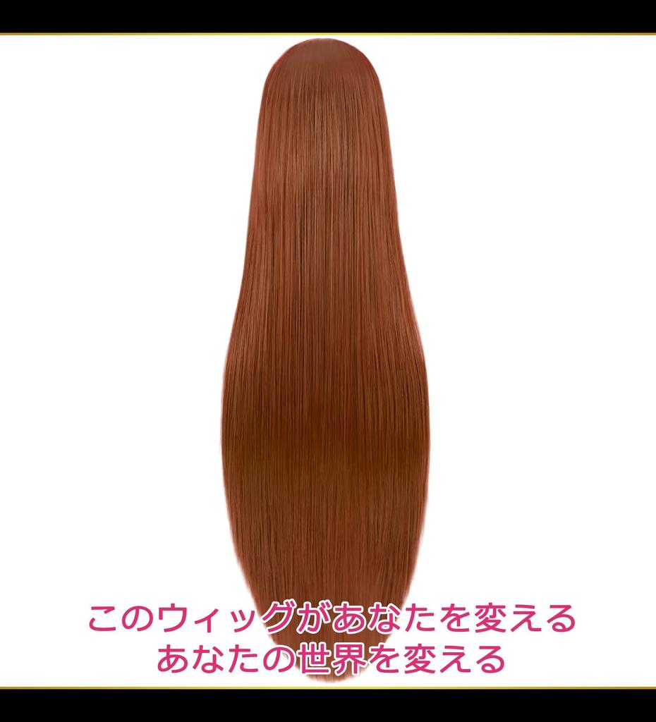 CaseEden Cosplay Wig, Premium, Smooth, Long, 100cm, Brown, 6156