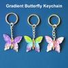 Eleganter Farbverlauf Schmetterling Schlüsselanhänger Stilvoller Acryl Schlüsselanhänger Bunter Schlüsselring Tasche Anhänger Schmuckstück für den täglichen Gebrauch