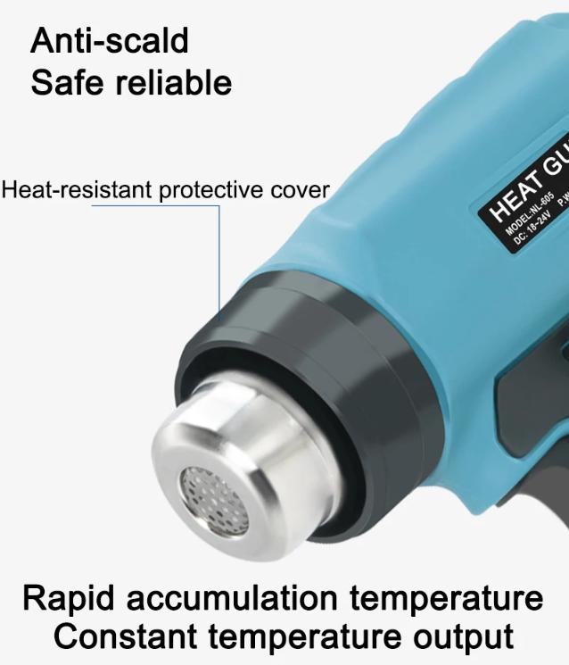 Cordless Heat Gun for Dewalt 20V Battery Hot Air Gun with LCD Digital Display 360W Dust Blowing Tool