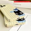 Black Cat with Blue Fishes Wallpaper Phone Case All inclusive film hard phone case, compatible with iPhone 18 Pro Max 17 16 15 14 13 12 11