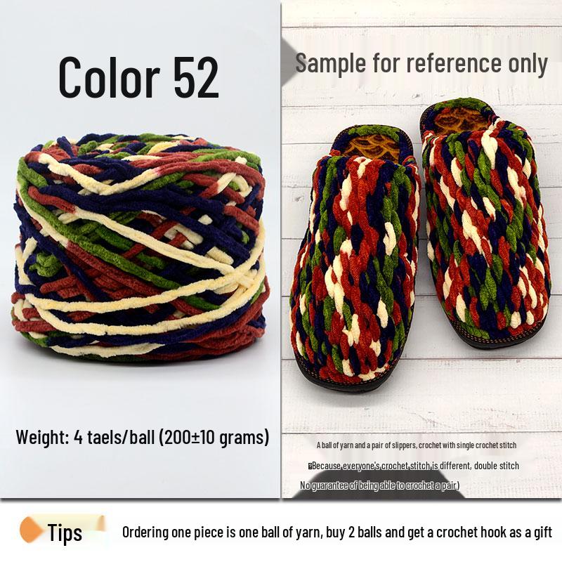 Plush Wool Yarn for Hand-Knitted Crochet Shoes & Slippers