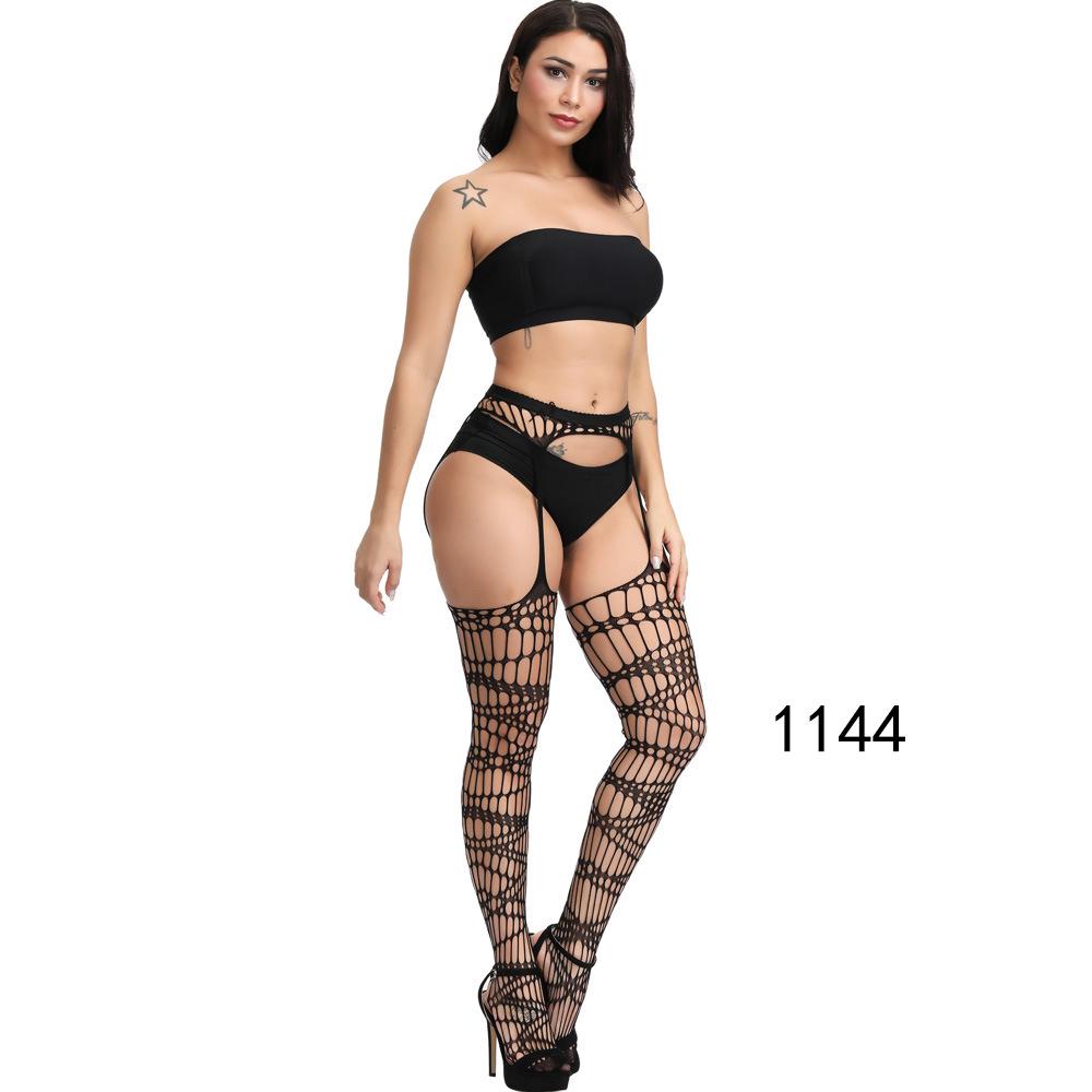 High-End Sexy Lingerie Fishnet Stockings with Non-Slip Garter, Nurse & Stewardess Style