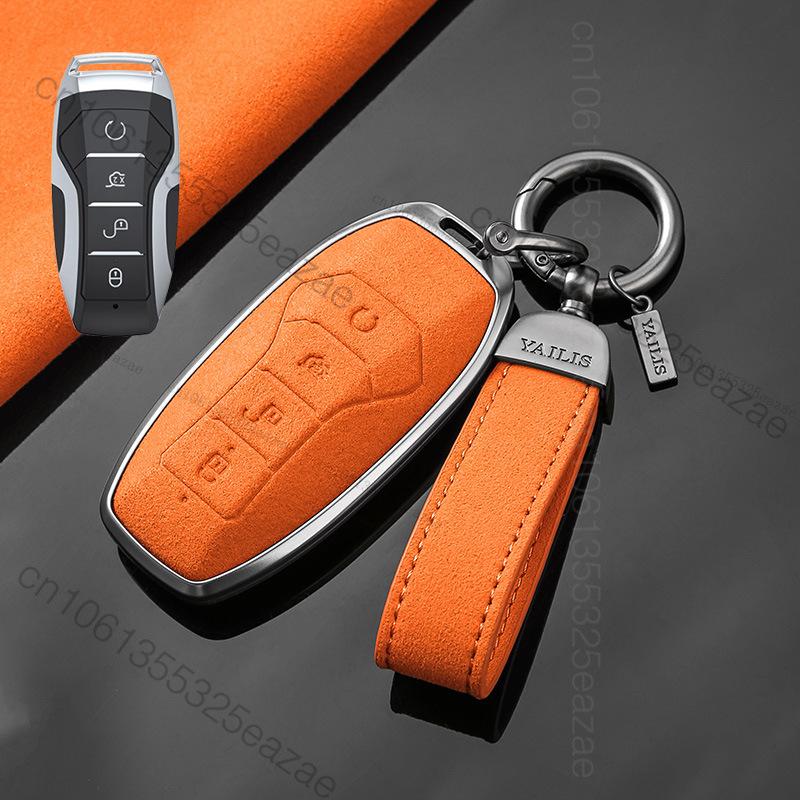 Metal Suede Car Remote Key Cover Case Holder Shell Fob For Byd New Atto 3 Atto2 Song Pro Han Tang Shark Dolphin Seal U Sealion 7