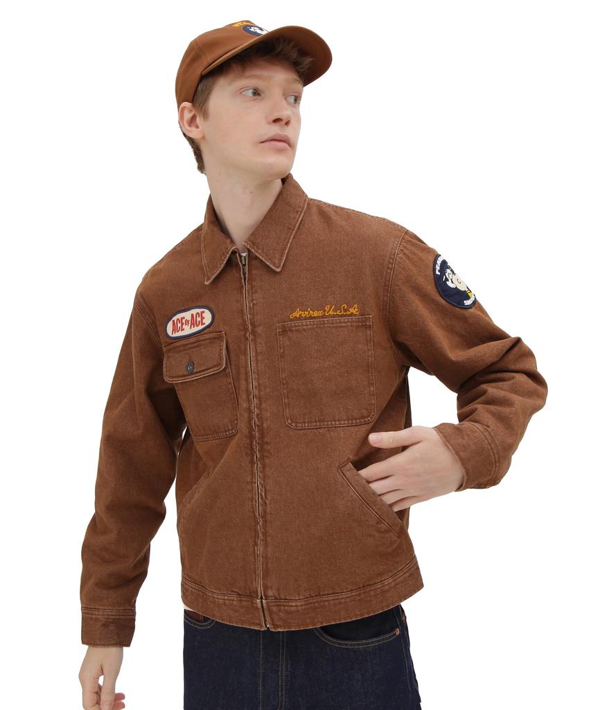 AVIREX Work Jacket Peanuts Men's Xl 050 Brown 783-5252041