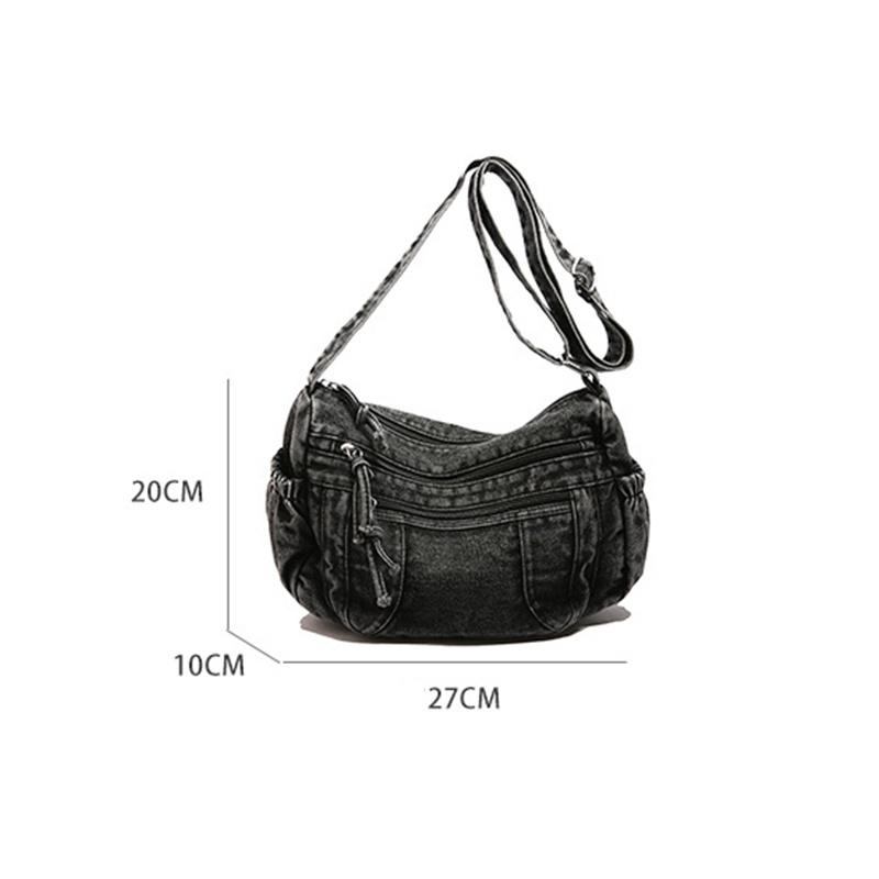 Retro Denim Single Shoulder Bag Women's Crossbody Commuter Tote Bag Casual Versatile Daily City Simple Style Messenger Bag