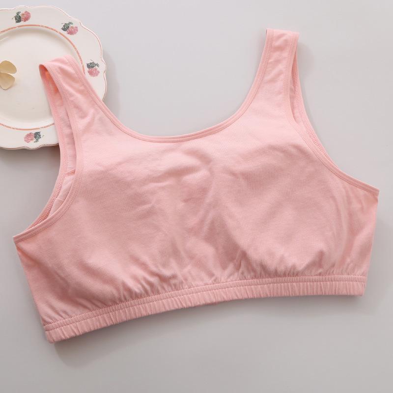 Zhangyan Pastoral Style Pure Cotton Bra: Large Cup, Front Buckle, Wide Back, Comfortable & Breathable for Middle-Aged and Elderly.