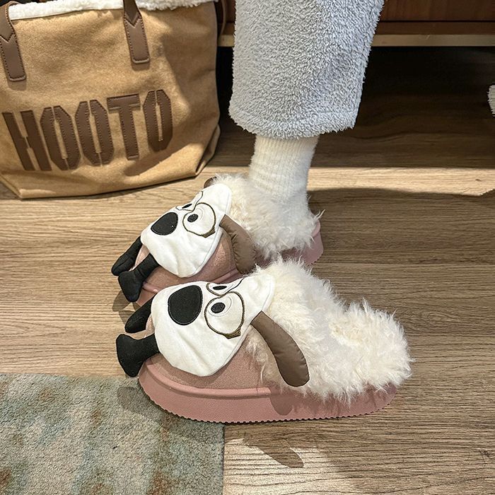 Retro cotton slippers women's thick bottom thickened home indoor warm non-slip baotou cotton slippers 2025 winter new