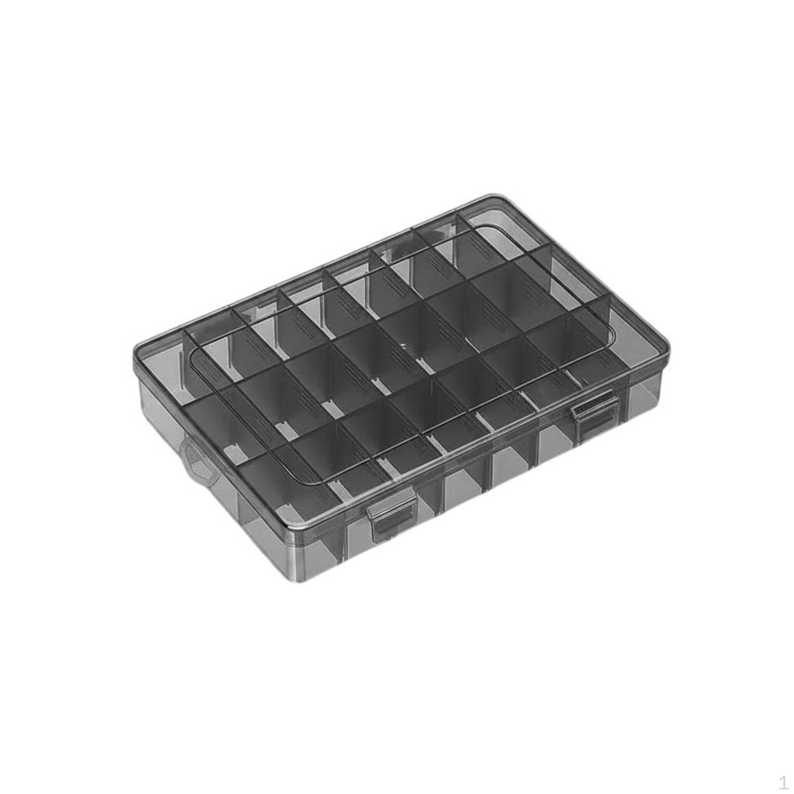 Electronic Parts Storage Box Transparent Clear Case Many Compartments Compartment 24 Grids Standard