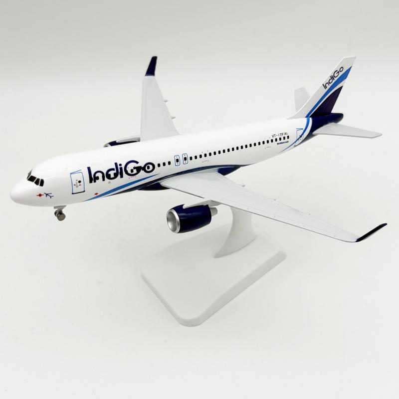 1 Set 20Cm Indian Blue A320 Aircraft Toy Alloy Metal Diecast Airplane Model For Children Gift Miniature Plane For Collection