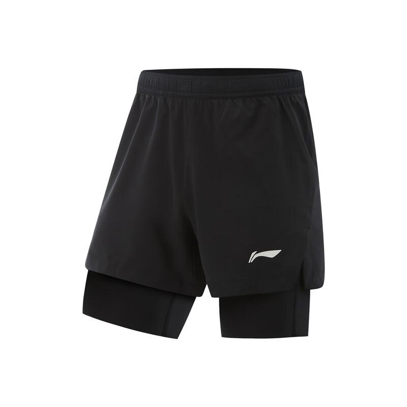 LI-NING Men s 2-in-1 Summer Athletic Compression Shorts SV515-3 L