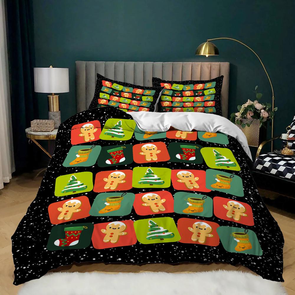 Christmas Set 3 Holiday Set Quilt Cover Gift Tree Three-Piece Set 135 * 200 (two-piece set) 90g