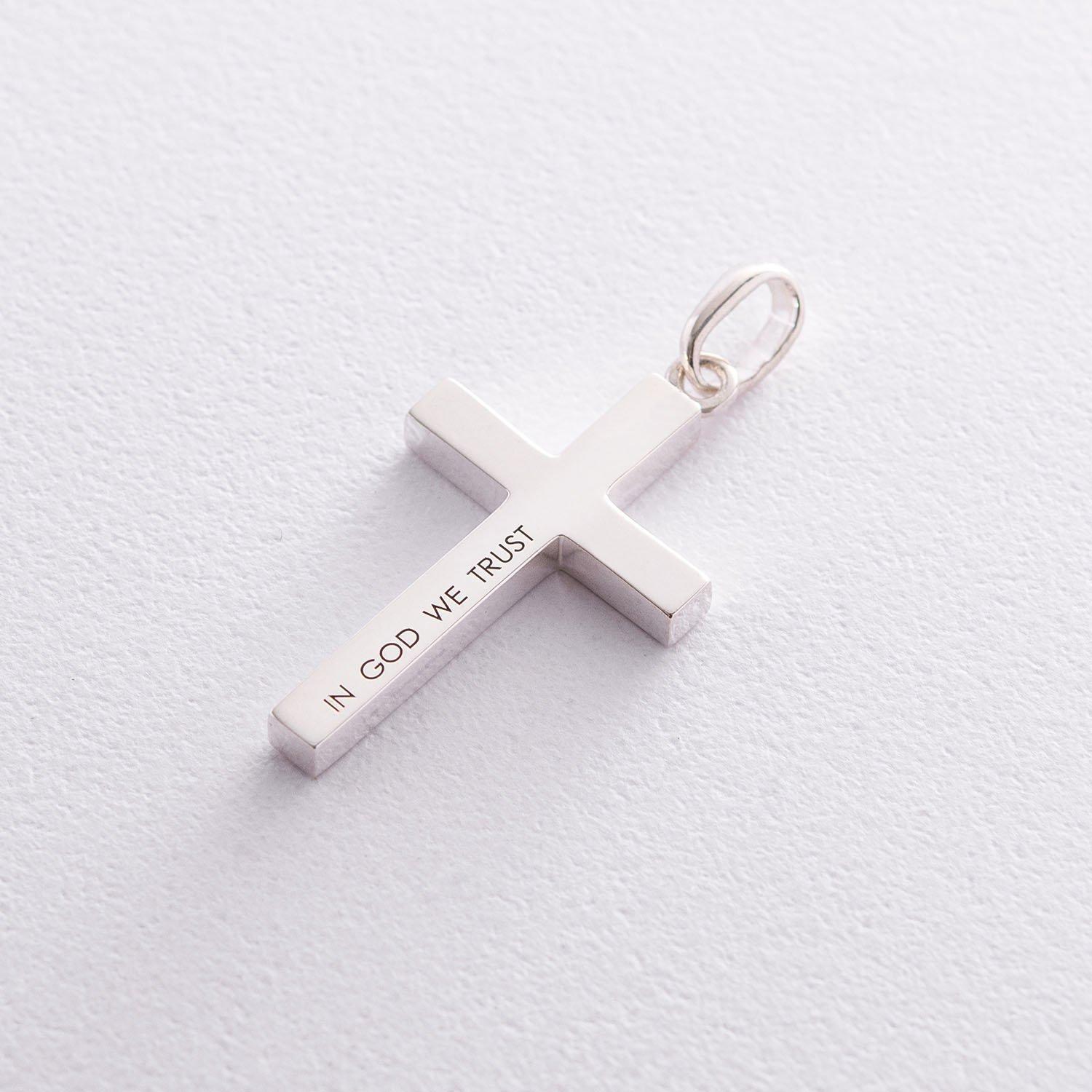 

Срібний хрест ручної роботи In God we trust Oniks 2.1 x 3.2 cm срібний