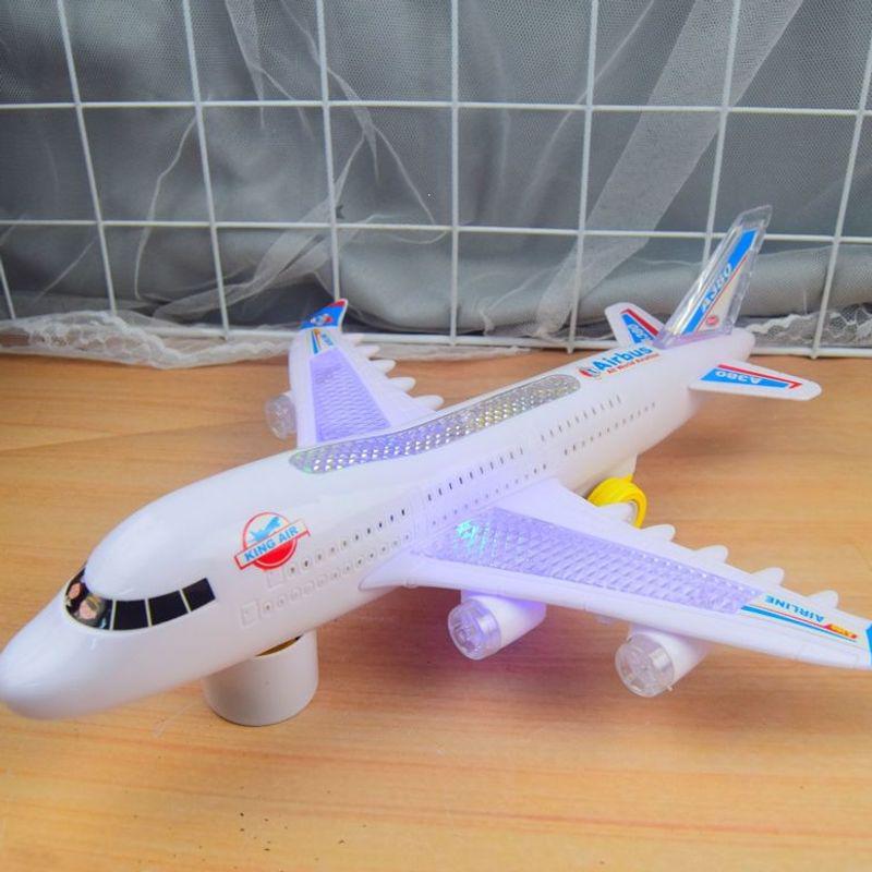 Electric Children's Airbus Model: Light & Sound Anti-Collision Toy Airplane Assembly.