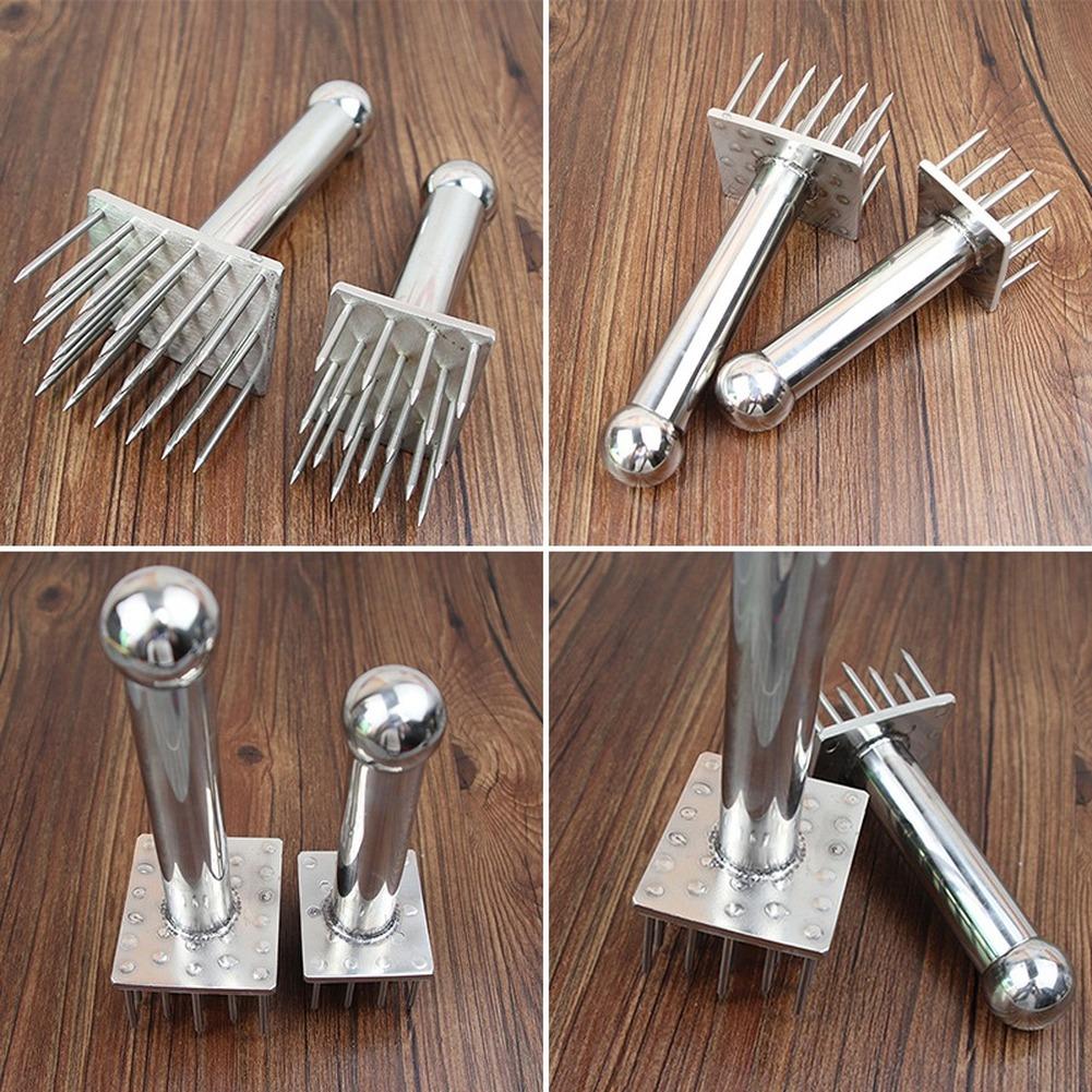 Edelstahl Bauchspeck Haut Knusprig Handwerkzeug Loch Hammer Nadel Stich Spitze Nadel Schnell Zartmacher Lockeres Steak Küchenwerkzeug