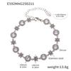 Qiong Yao Six-Petal Flower Zirconia Bracelet: 18K Gold-Plated Stainless Steel, Heavy Design for Women
