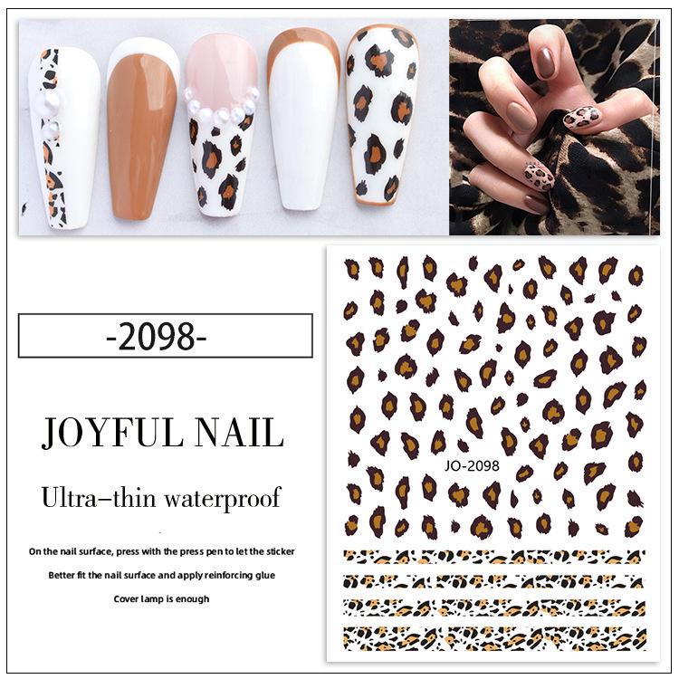 Leopard Print Nail Art Stickers: Autumn/Winter Ins Style Self-Adhesive Small Pattern Decals