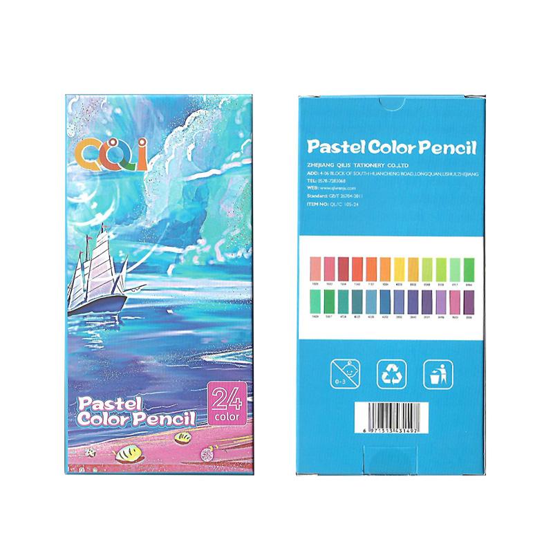 

24 color Hexagonal Rod oily Colored Pencils hand-painted comics anime graffiti drawing bright color log pencils белый