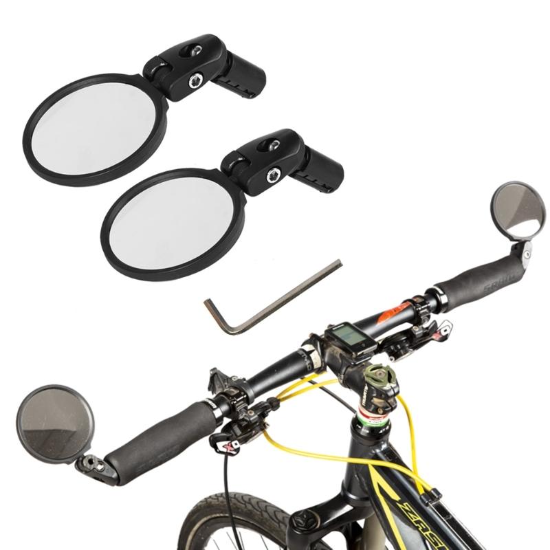 Handlebar Bike Glass, Bicycles Cycling Rear View Glass, 360 Degree Adjustable Rotatable Handlebar Mounted Bike Glass