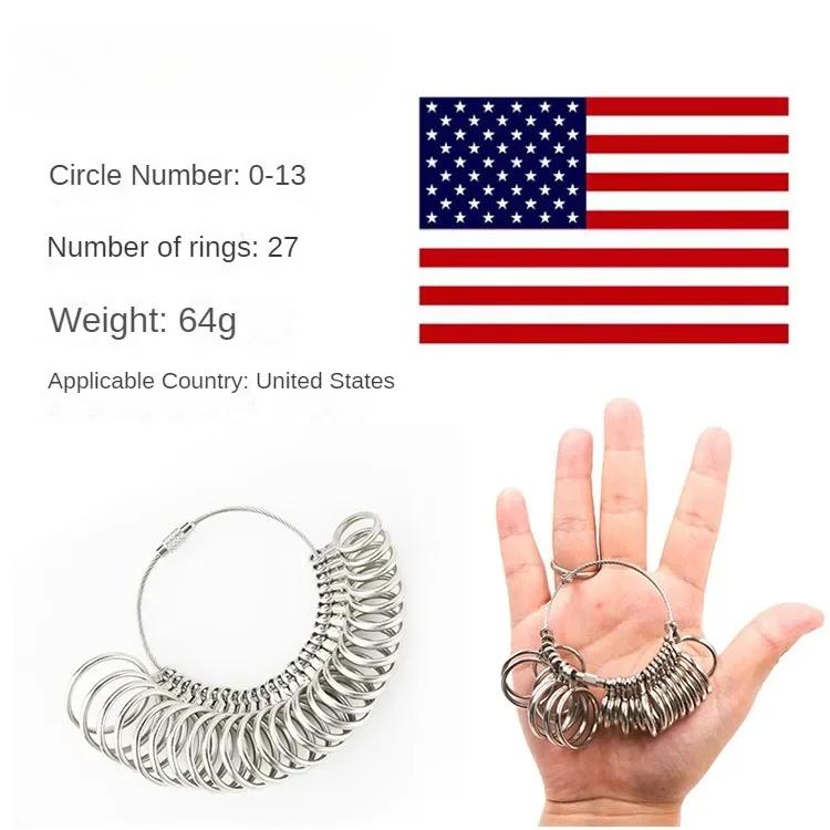 

Metal Finger Ring Sizer Aluminum Alloy Ring Gauges Sizer Jewelry Making Measurement Mandrel Standard Size Tools