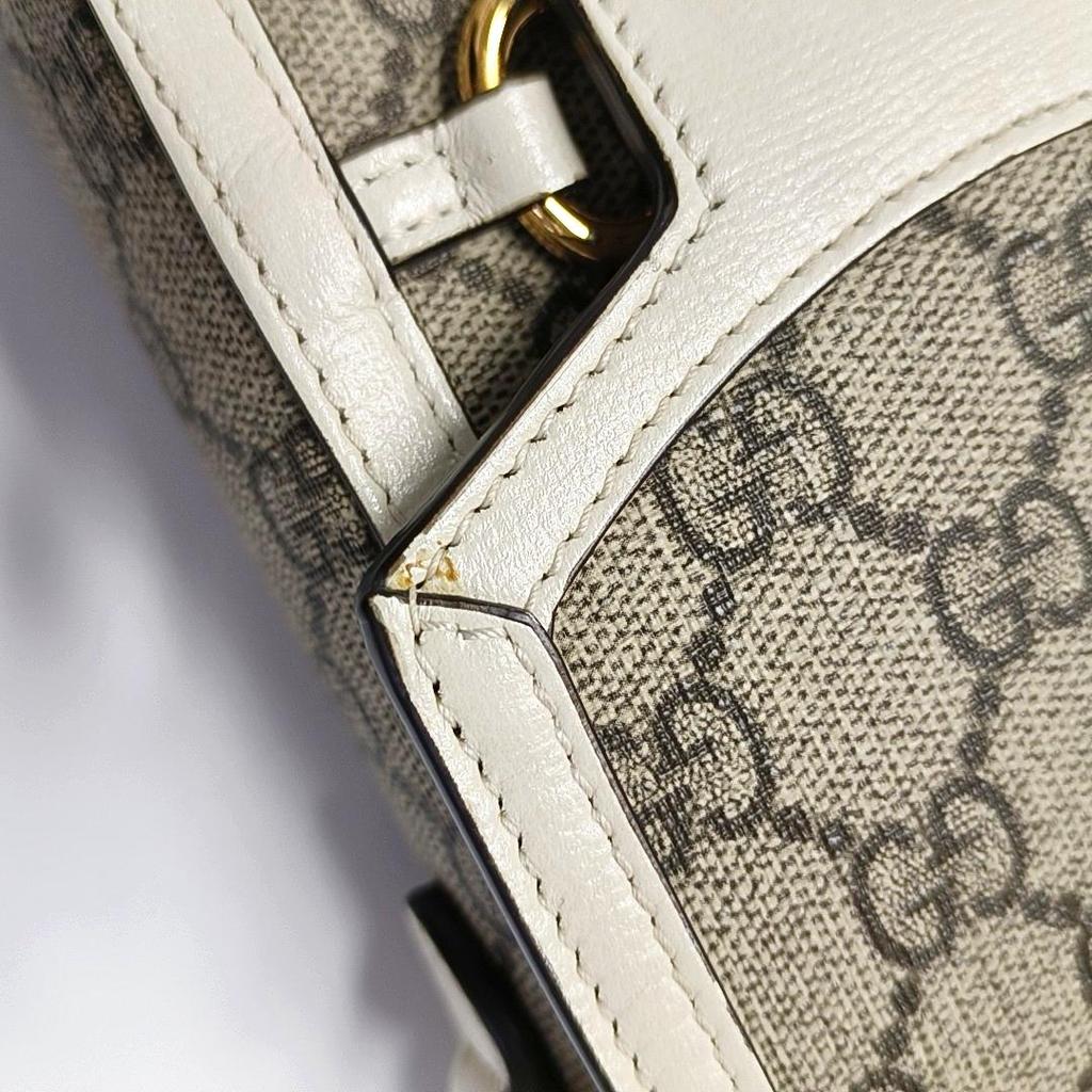 [Pre-Owned] Gucci Horsebit 1955 Mini Bag 'Beige/Ebony/White' - Very Good #XPZU1A
