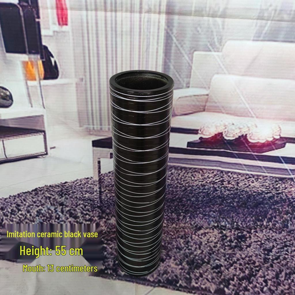 Nordic Large Resin Rattan Vase for Dried Flowers - Ceramic Look, Iron Art Floor Decoration.