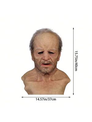 Masque réaliste en silicone tête pleine, Vieil homme, Super doux, Articles de fête, autre adulte